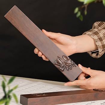 Amazon | 木製書道文鎮、木製文鎮、 1組 11.8インチ 木製 ペーパー