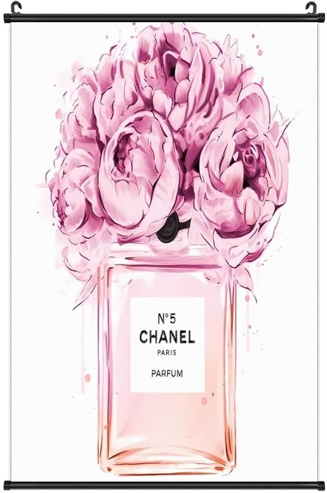 Amazon.co.jp: 「シャネルNo.5 ピオニーと香水ボトルのアートポスター