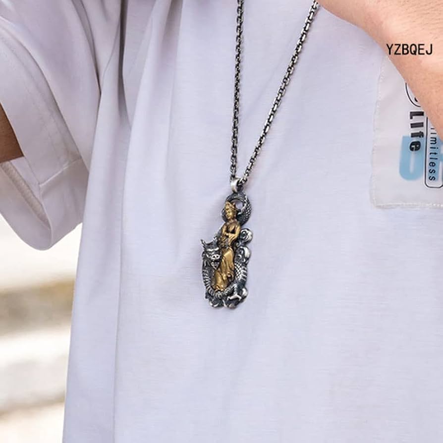 Amazon｜観音像 観音様お守り【騎龍観音 】ペンダント ネックレス