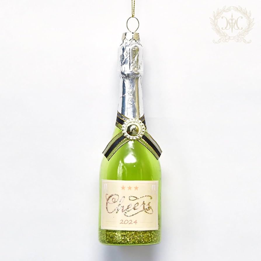 Amazon.co.jp: シャンパンボトルオーナメント（グリーン） クリスマス