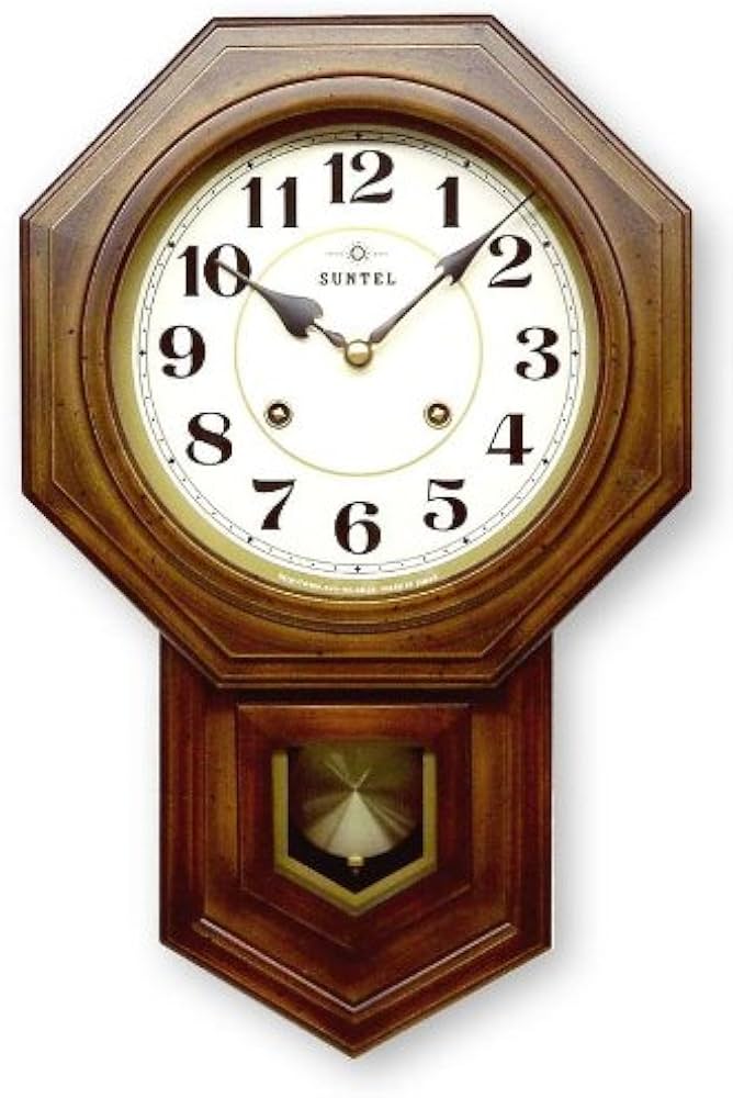 Amazon.co.jp: さんてる 日本製 八角渦ボン振り子時計(アラビア文字
