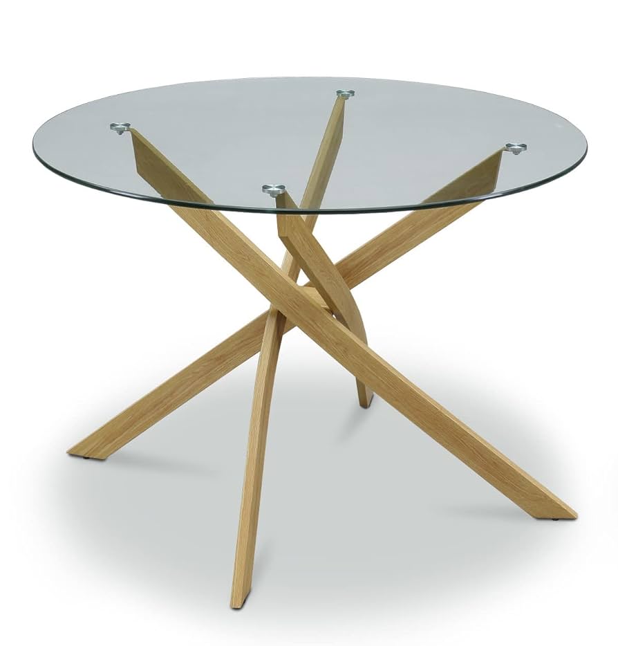 ミニマリスト円形ガラステーブル 韓国インテリア風 ミニマリスト円形