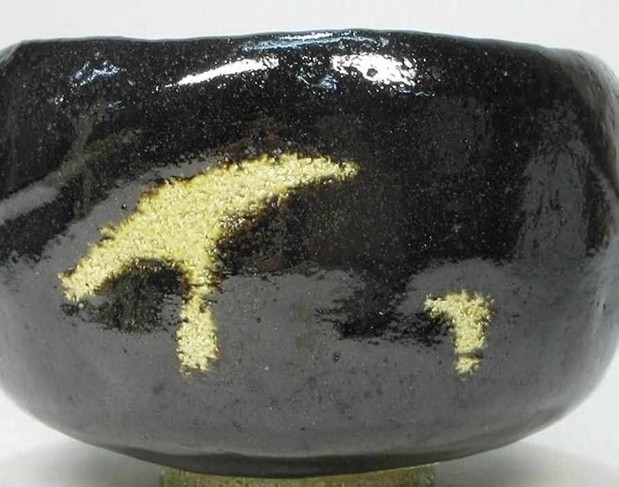 T128茶碗『のんこう写稲妻』『黒茶碗』『佐々木昭楽造』共箱茶道具