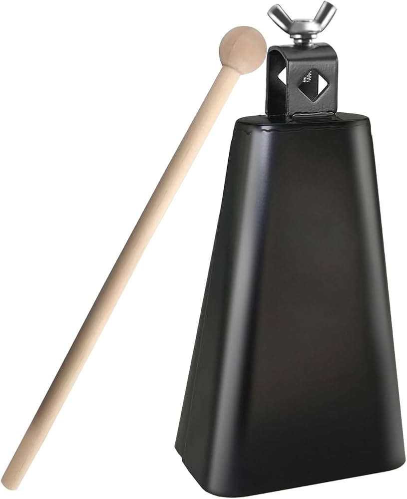 Amazon | スチールカウベル スティック付き ノイズメーカー ハンド