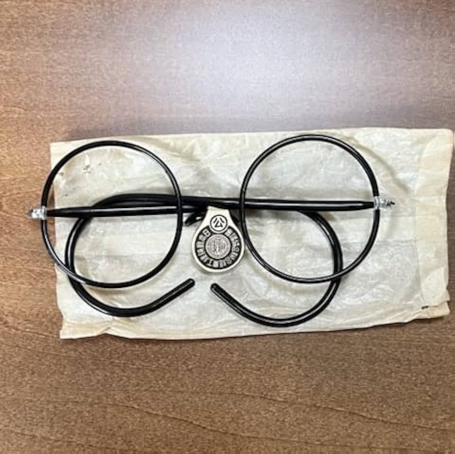 1860s フレンチアンティーク メタル 丸眼鏡 イタリア スカルテンプル