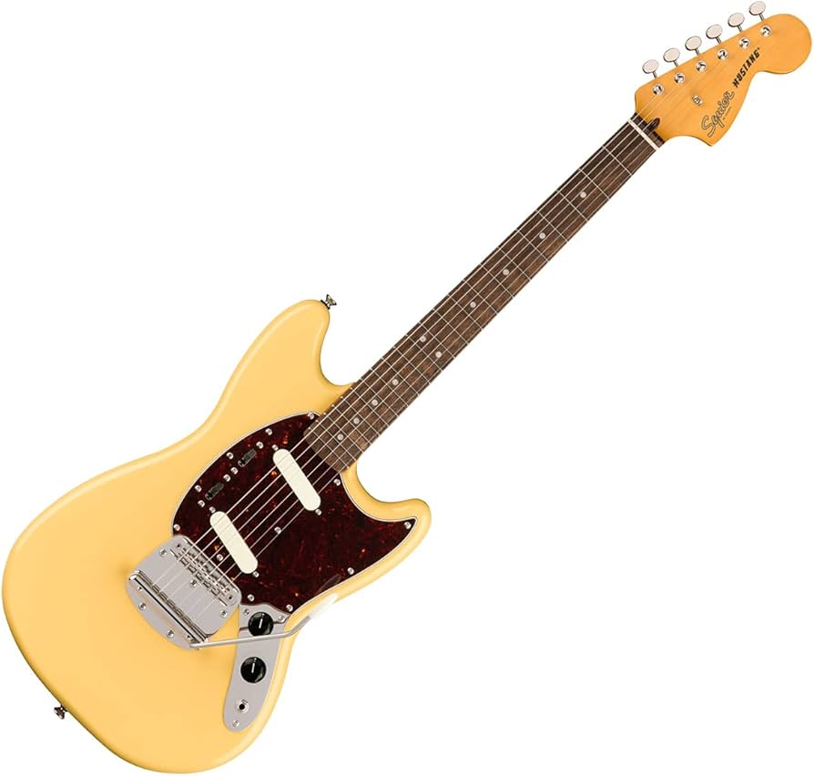 Amazon | Squier by Fender Classic Vibe '60s Mustang Vintage White