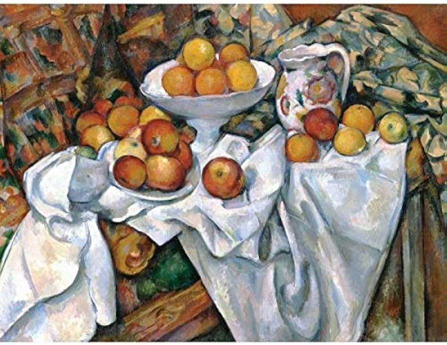 Amazon.co.jp: ポール・セザンヌ『林檎とオレンジ』高精彩工芸画+手彩