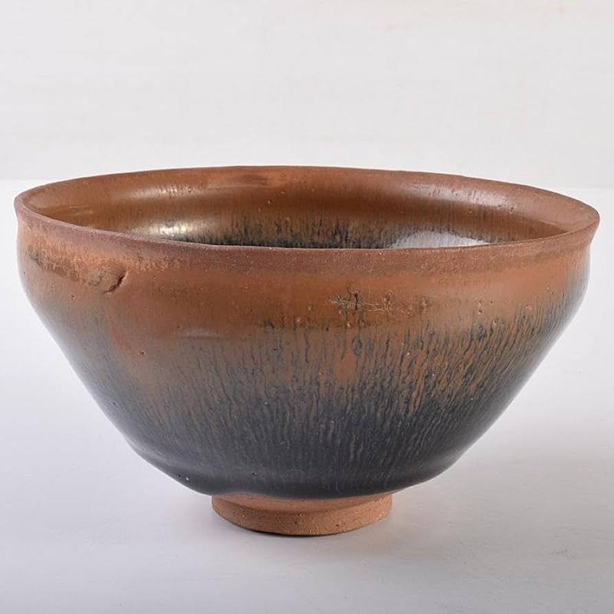 Amazon.co.jp: 中国 南宋 建窯 兎毫盞 禾目天目茶碗 M R7597 : ホーム