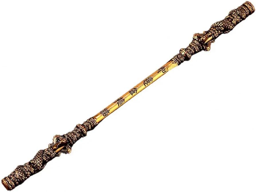 Amazon.co.jp: 杖 カンフー 木製 武術棒 猿の棍棒 彫刻 龍 金 棍棒