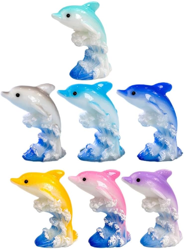 Amazon.co.jp: Vaguelly 7 ミニチュア イルカ 樹脂製 ミニ動物