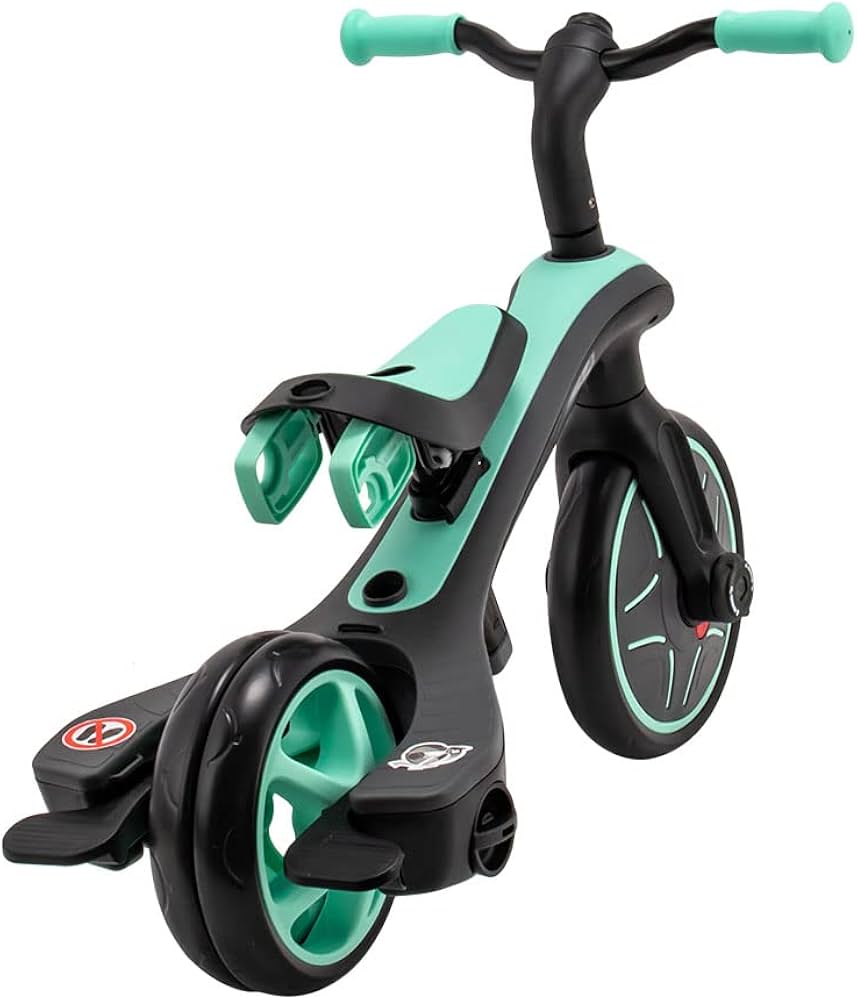 E】Globber エクスプローラー 三輪車 ブラック・ミント 幼児向け