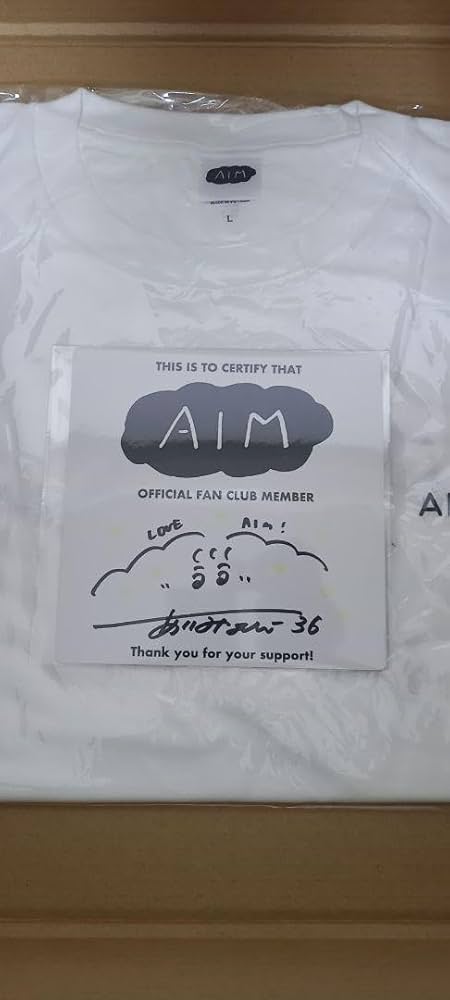 限定】AIM限定直筆サイン色紙＆健康第一Tシャツ 限定】AIM限定直筆