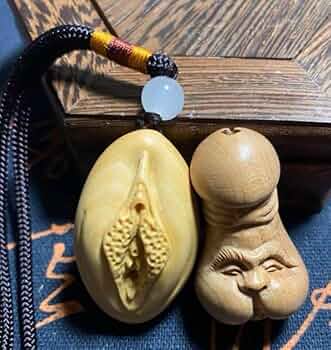天然石で作られた顔のついた男根 プリミティブ 珍品 子宝 彫刻 子宝