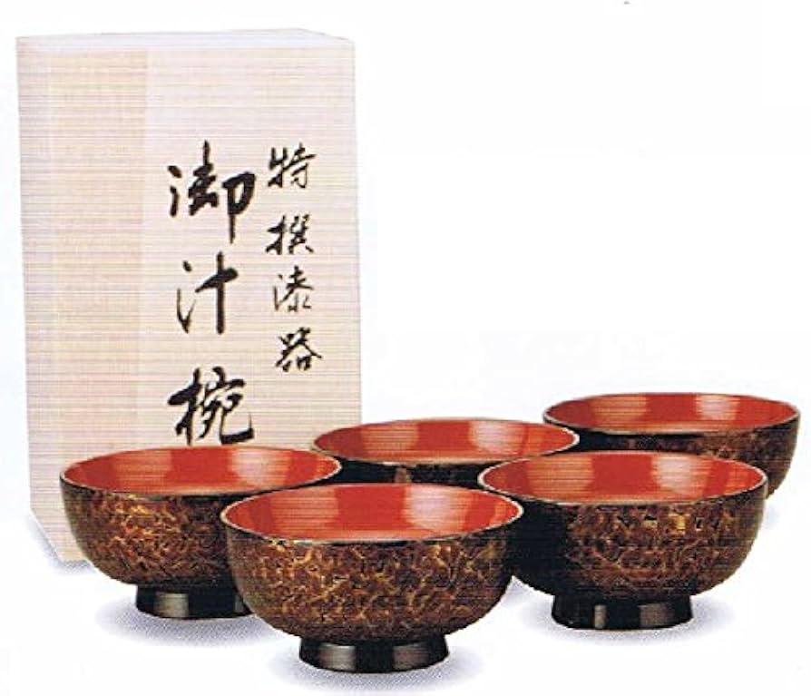 Amazon.co.jp: 会津塗 金虫 汁椀 手塗り 漆 5客入 : ホーム＆キッチン