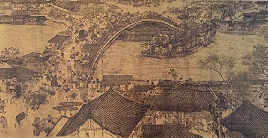中国絵巻物 清院本清明上河図 複製・縮小版 絹本著色画 Amazon.co.