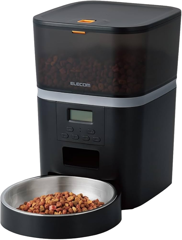 Amazon | エレコム 自動給餌器 猫 中小型犬用 4L (約2.2kg) タイマー