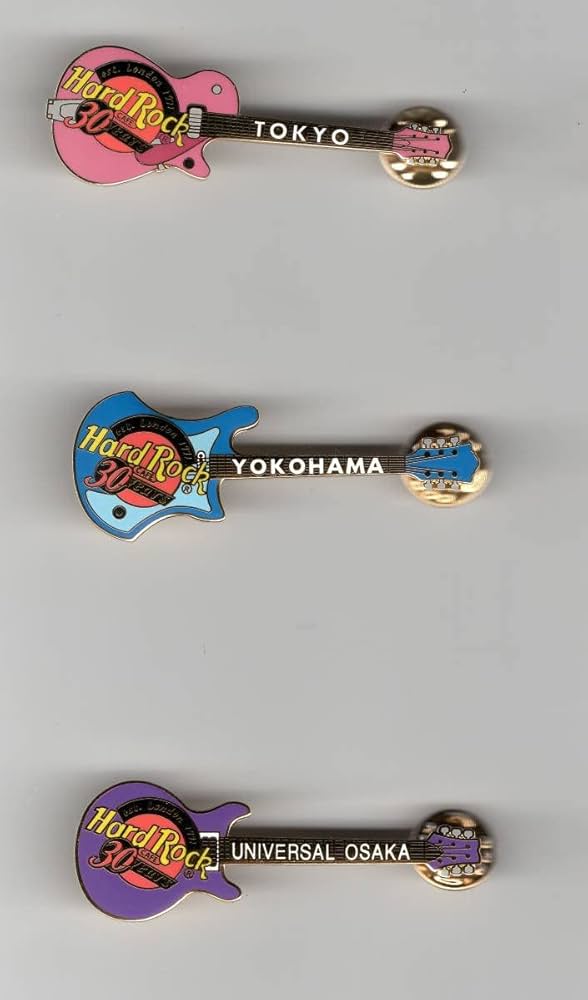 Amazon.co.jp: 0123 ハードロックカフェ 30周年記念ピン 7本セット