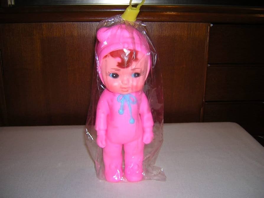 昭和 レトロ ぬいぐるみ 女の子 カラフル かわいい ピンク イエロー 3