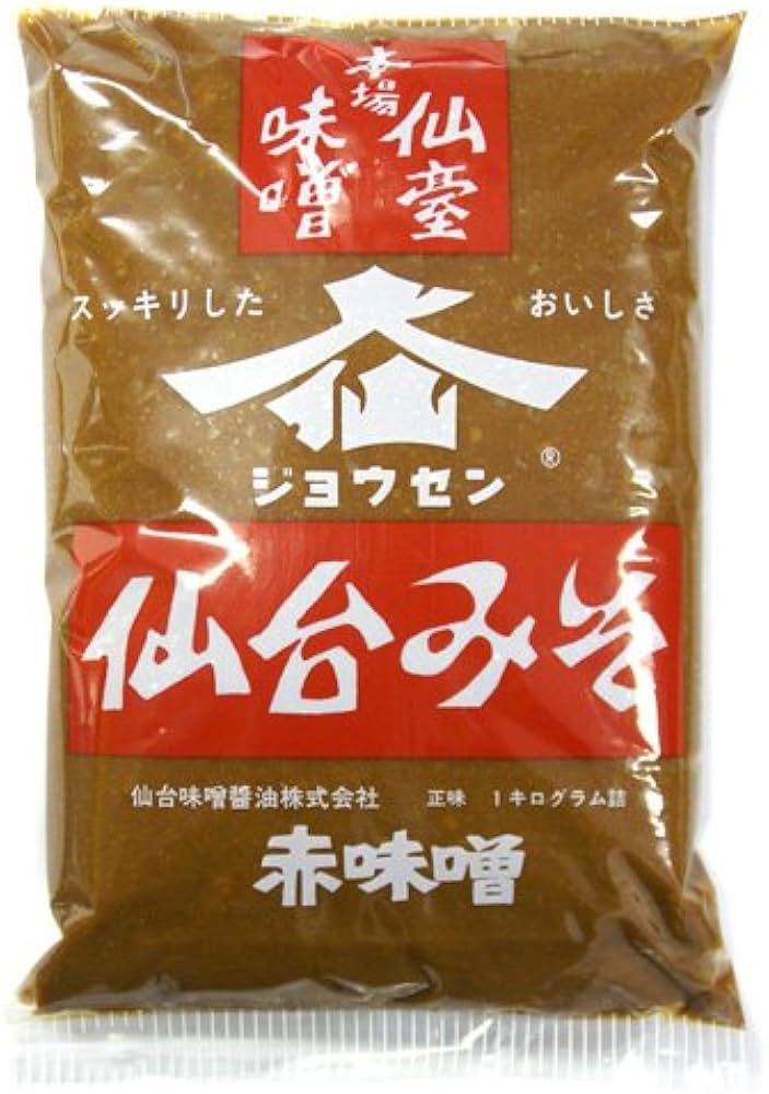 Amazon.co.jp: ジョウセン 仙台みそ 赤味噌 1袋 1kg 【東北支援、被災