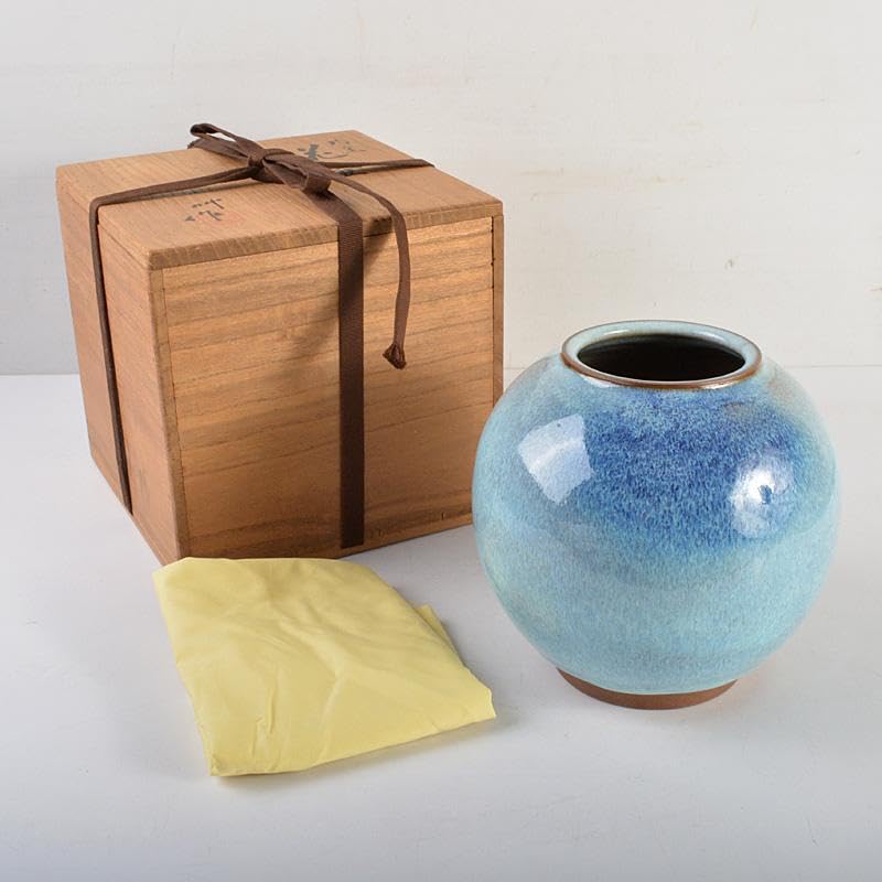 清水焼じょうぶ窯青と緑のグラデーション 花入陶器 - メルカリ 青緑色