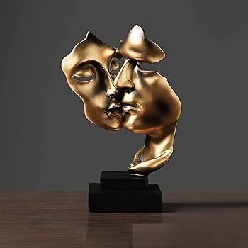 Amazon.co.jp: 抽象的な彫刻の顔の彫像、職人の工芸品、オフィスの