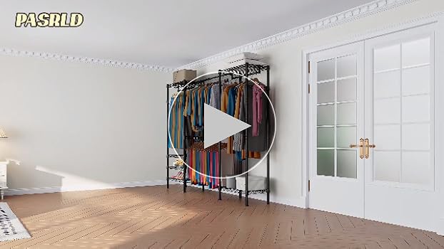 Amazon｜PASRLD ハンガーラック 幅調整可 伸縮式ワードローブ メタル