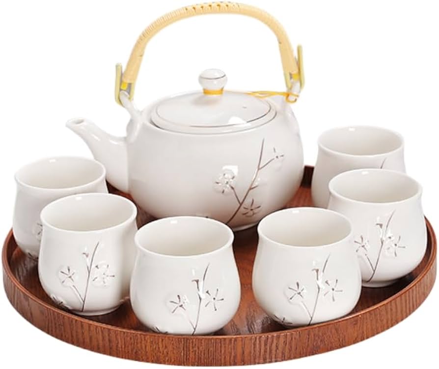 Amazon.co.jp: 急須 湯呑 陶器製ティーセット 茶器セット 内蔵茶こし