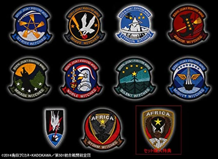 ストライクウィッチーズ 特典 部隊章ワッペン 7種セット ストライク