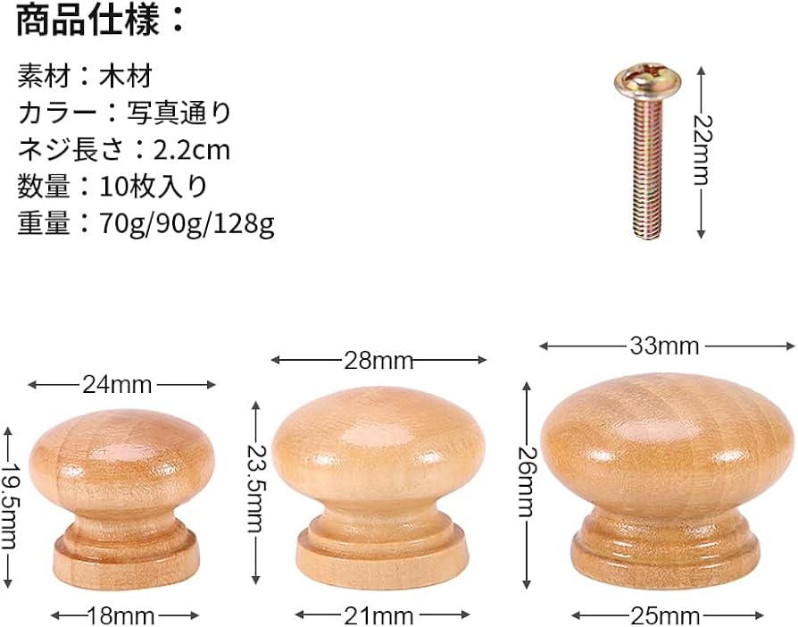 Amazon.co.jp: 引き出し取っ手 引き出しハンドル ツマミ 丸型 ネジ付き