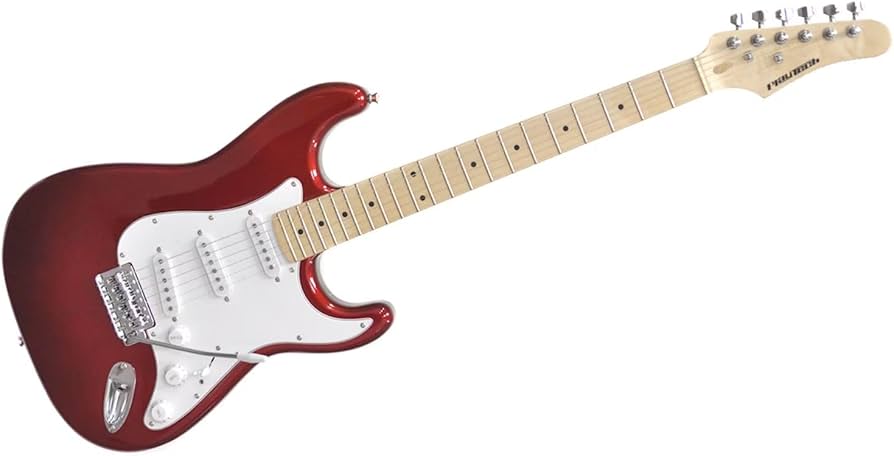 Amazon | PLAYTECH エレキギター ST250 METALLIC RED Maple ストラト