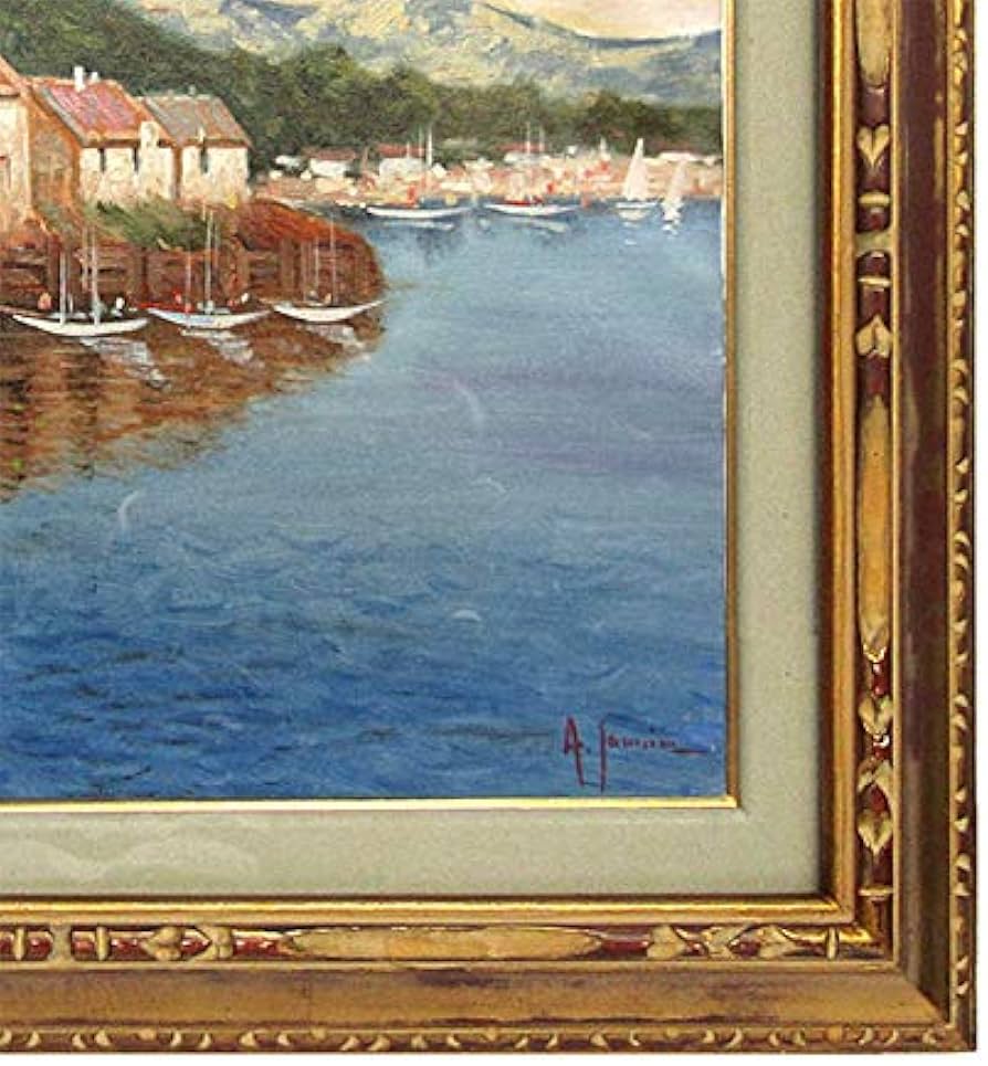 Amazon.co.jp: アントニオ・サンニノ『ガルダ湖(F8)』油彩画 風景画