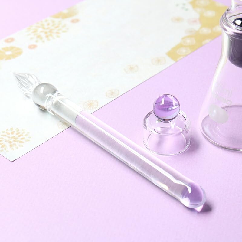 A-303 クリスタルガラスペン 二種 菅清風作 未使用品 ケース付