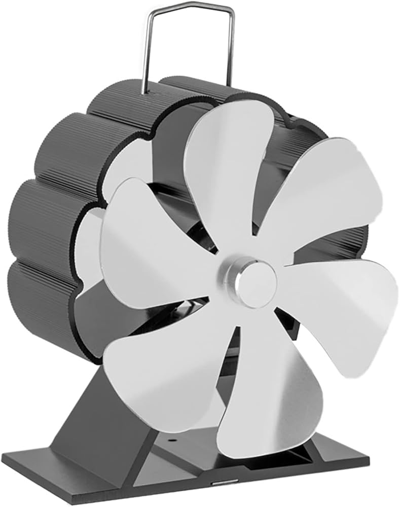 Amazon.co.jp: ストーブファン エコファン 6つ羽根 暖炉ファン 温度計
