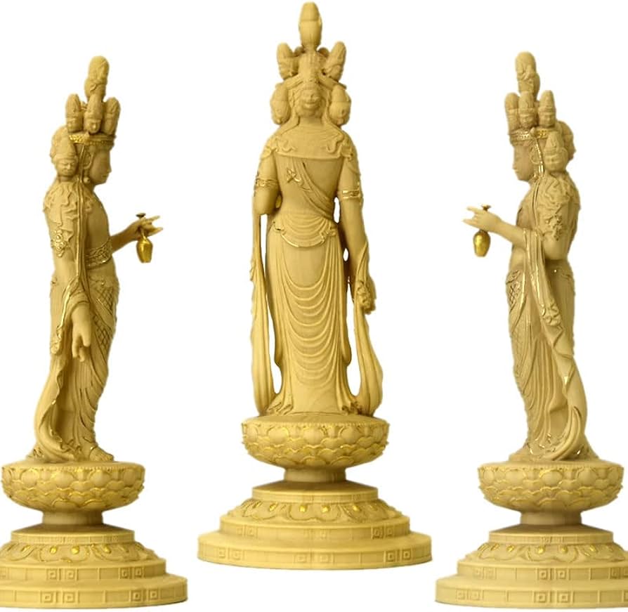 Amazon｜海宇工芸(kaiu art) 木彫り仏像 小仏-向源寺形【十一面観音