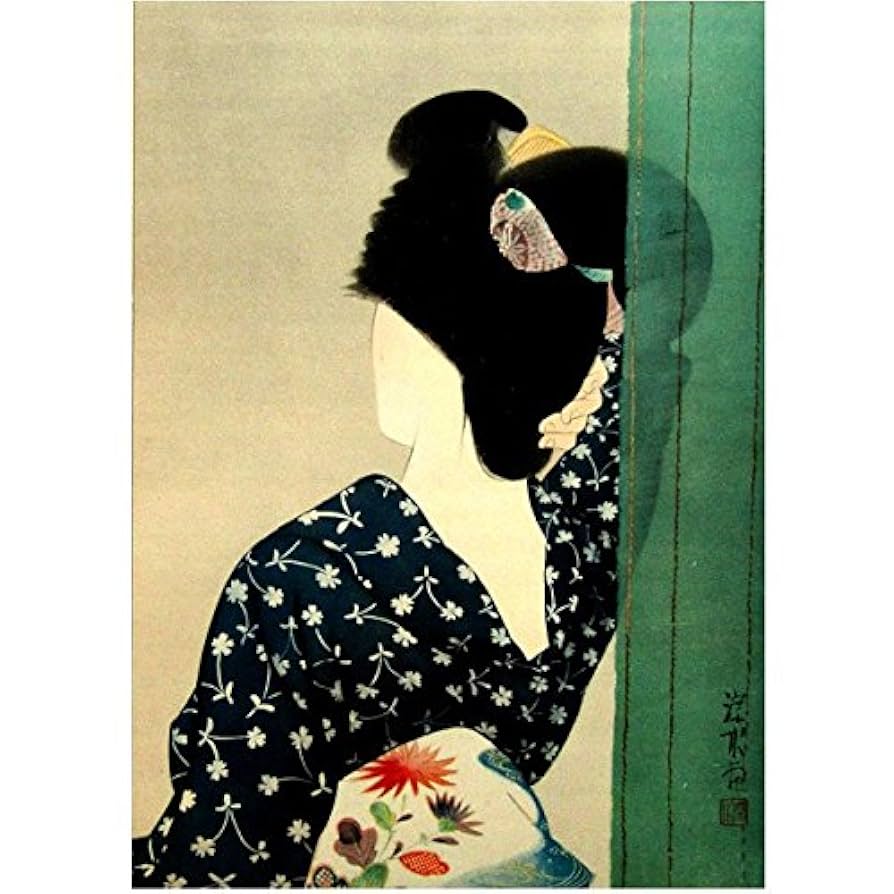 伊東深水／鏑木清方門 歌川派浮世絵「女湯」美人画 絹本 絵画 扁額：