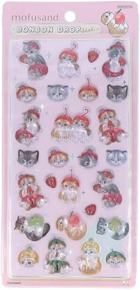 Amazon | サンスター文具 mofusand グッズ シール 立体 ボンボン