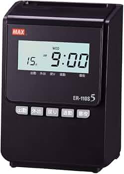 Amazon | マックス タイムレコーダー ブラック ER-110S5 | タイム