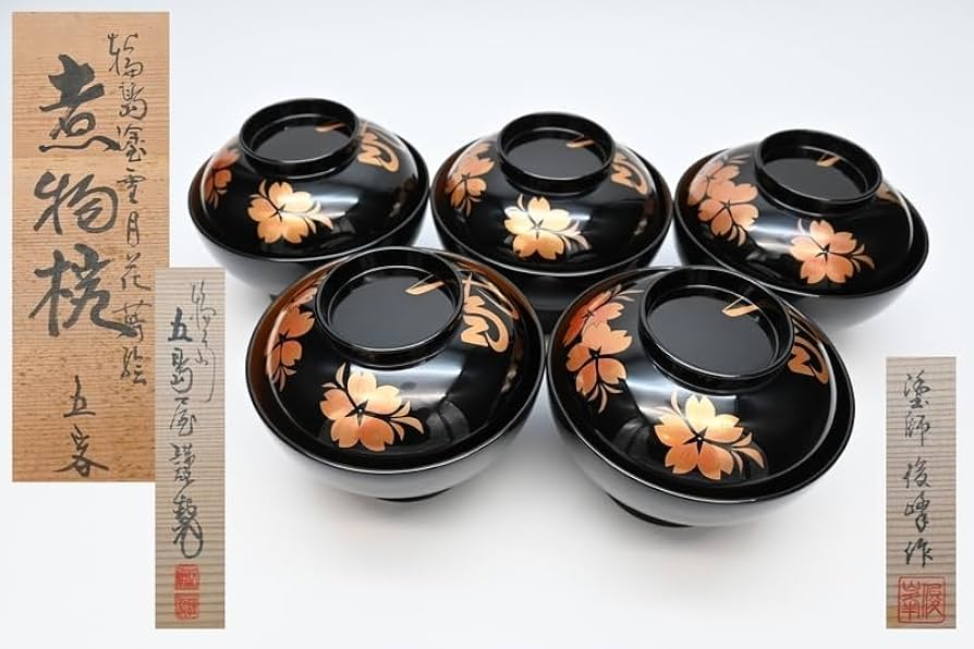 Amazon.co.jp: 輪島塗 五島屋謹製美術漆芸苑 椀 見事な 煮物椀 塗師