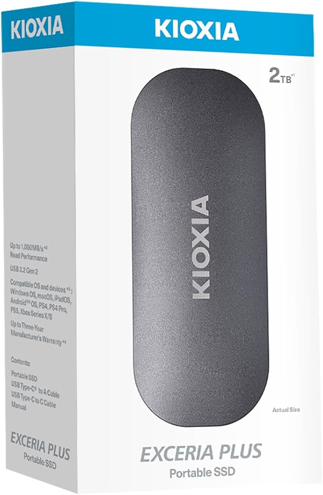 Amazon | KIOXIA EXCERIA PLUS ポータブルSSD 2TB - USB 3.2 Gen2