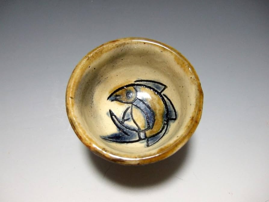 Kanegon人間国宝 金城次郎 ぐい呑 栞 共箱 美品 やちむん 壺屋焼 人間