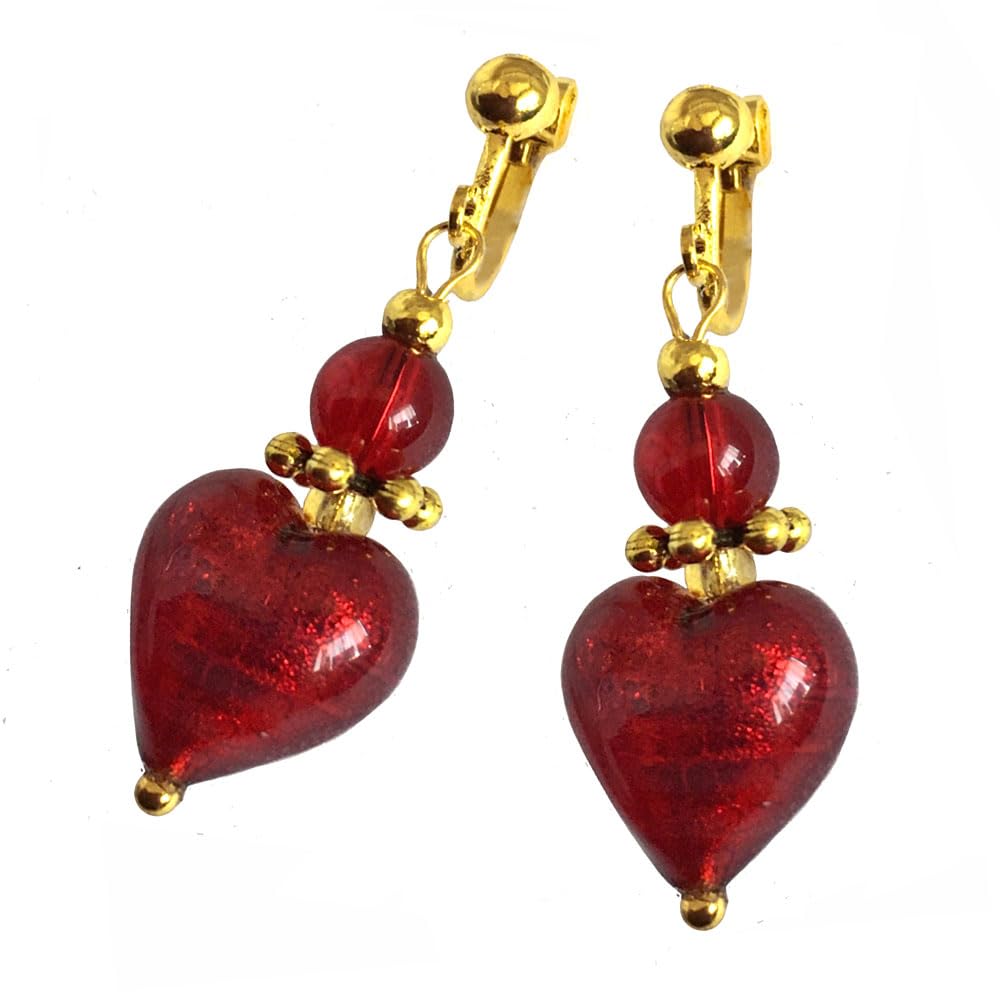 アンティーク☆ムラーノガラス・乳白色丸花☆ドールピアス イヤリング