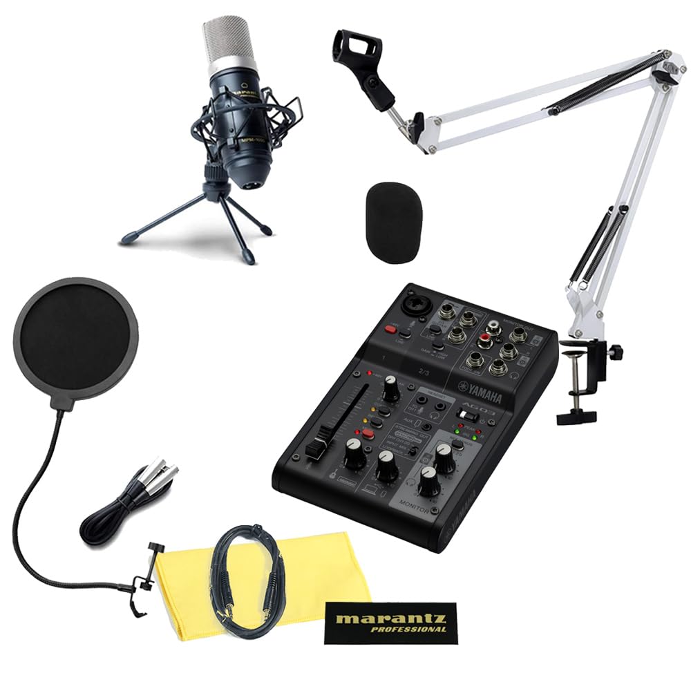 YAMAHA AG03MK2、YCM01マイク、ケーブル、マイクスタンドセット YAMAHA