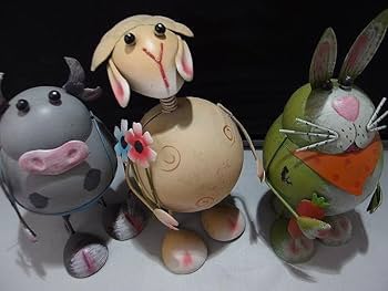 Amazon.co.jp: ゆらゆらアニマル ブリキ 動物 置物 オブジェ