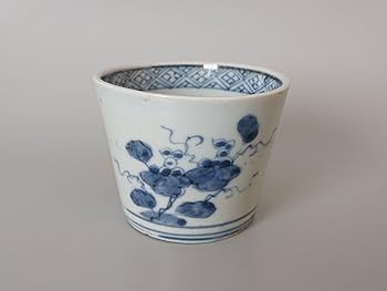 ◇栄◇古伊万里 色絵 窓絵 菖蒲山水 蕎麦猪口 無傷完品 江戸