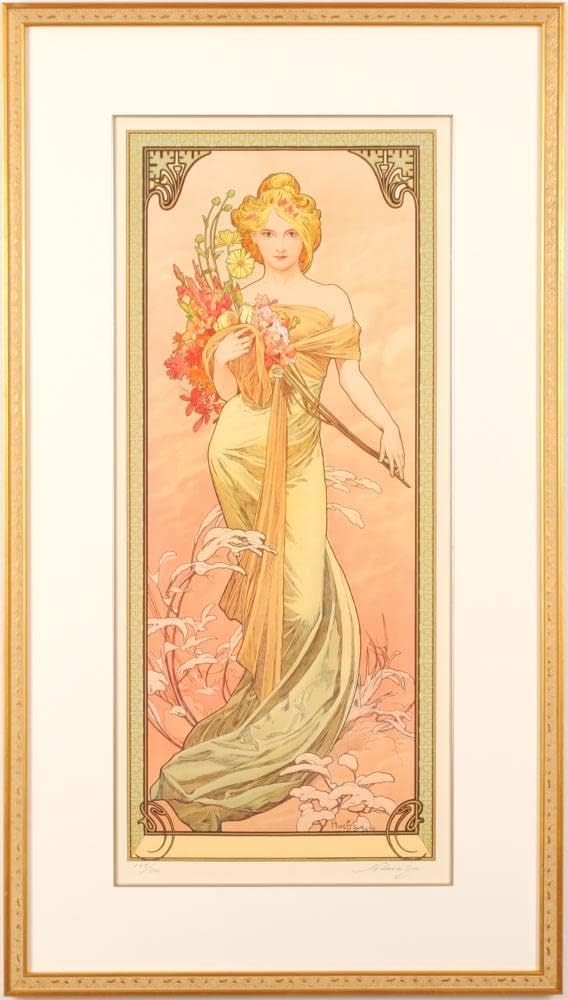 ミュシャ 四季 春1900 Var. 5 リトグラフ