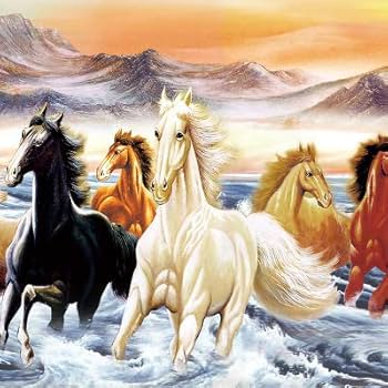 □令和8年馬年 可愛い馬 証明書付 油絵 作品名:激走馬ハブノマッスル