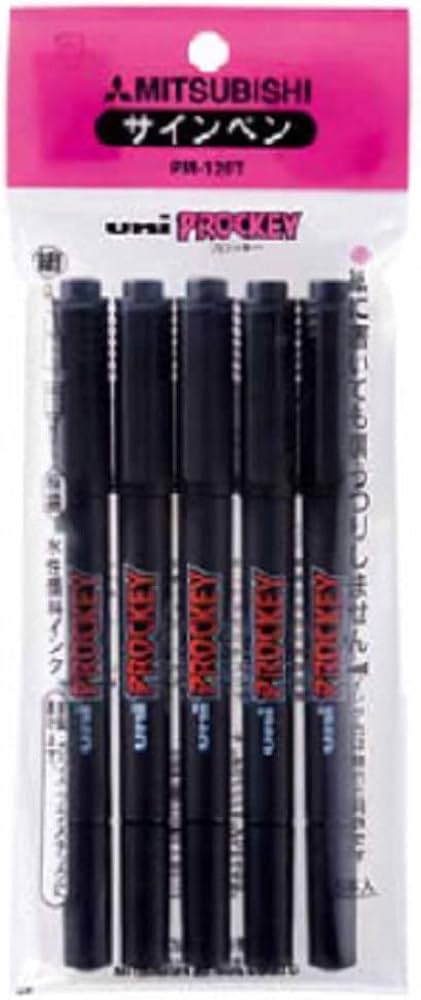 Amazon.co.jp: 三菱鉛筆 水性ペン プロッキーツイン 極細 PM120T5P.24