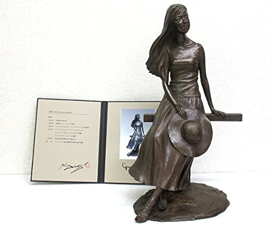 大道寺 光弘】のブロンズ像【FRIENDS たわむれ】少女と仔犬の置物