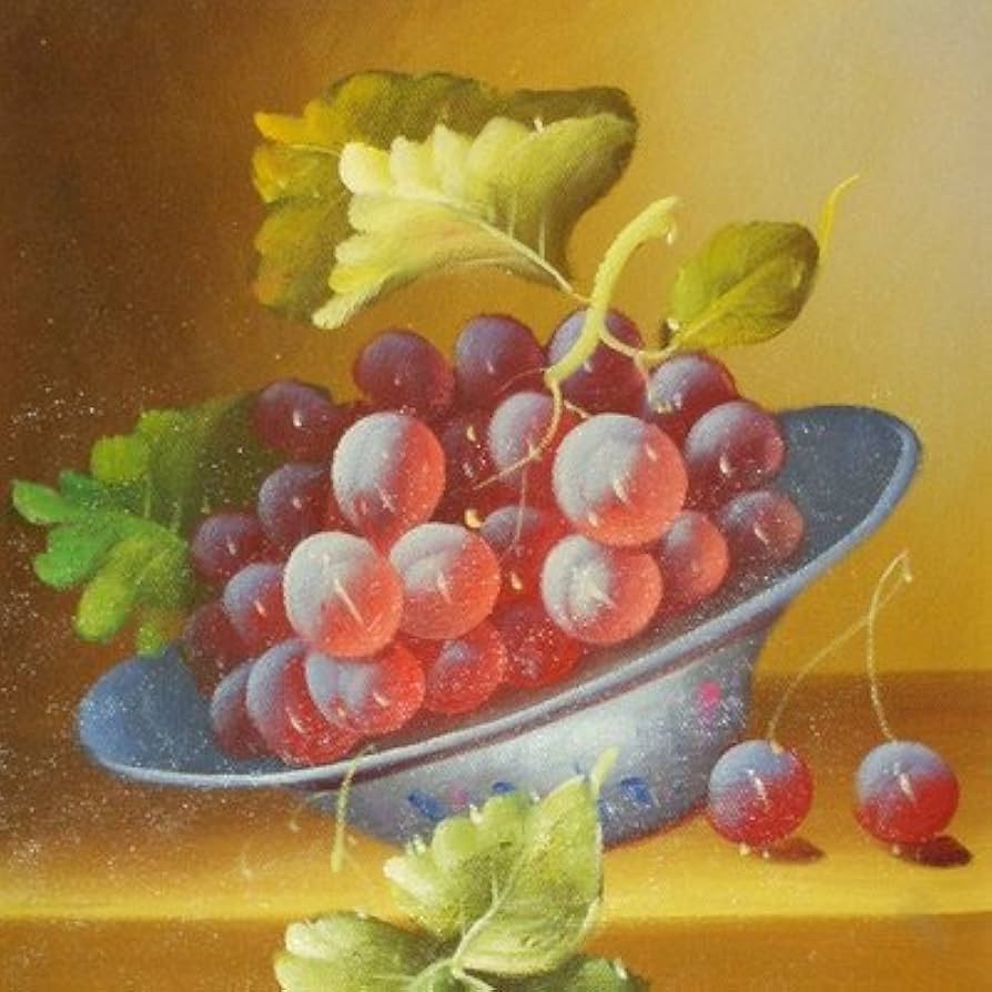 絵画 インテリア 油絵 uF6-061203 静物 果物 ぶどう 絵画 インテリア