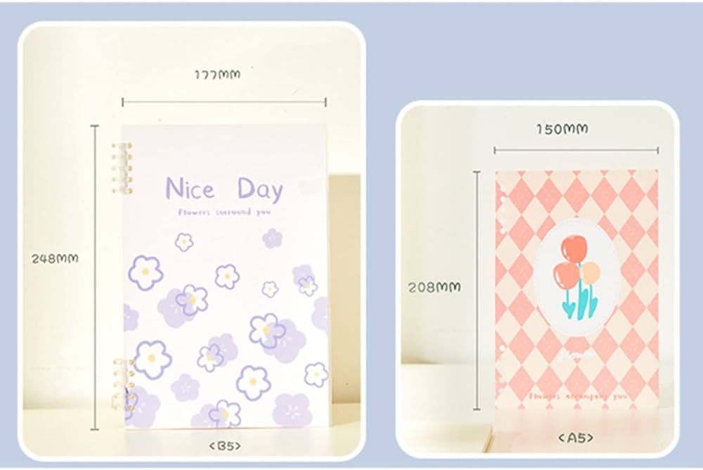 Amazon | QQZSG ノート 花柄 文具 文房具 リングノート 3冊入り 120